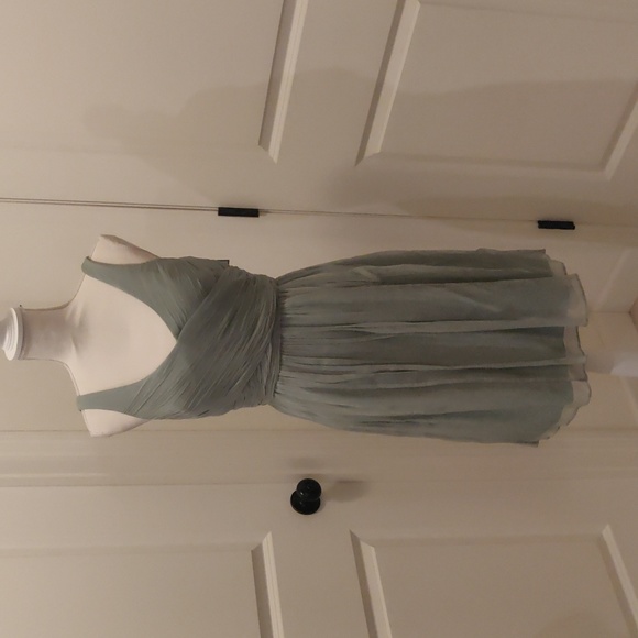 J. Crew Dusty Shale Heidi Dress Silk Chiffon Bridesmaid Homecoming sz 6 NEW - Picture 3 of 16